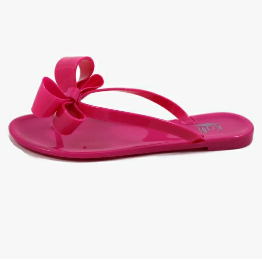 Kali Ribbon Bow Flat Jelly Sandals